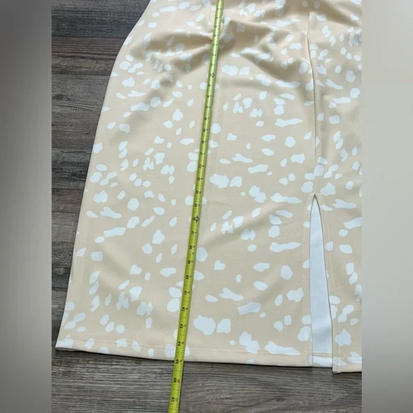 ASOS Sleeveless Print Dress w/ Front Slit / Color: Yellow & White / Size: 10 - Picture 4 of 4